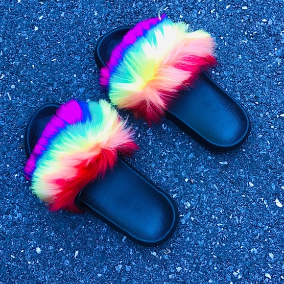 Fur toe fuzzy slides NEW - Picture 3 of 5